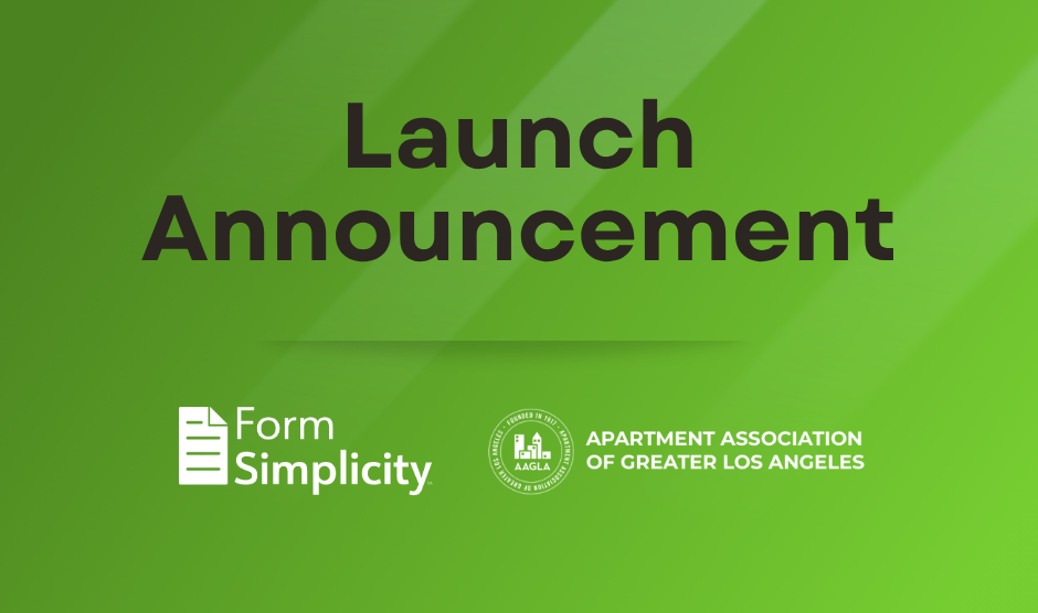 Apartment Association of Greater Los Angeles Selects Form Simplicity to Enhance Rental Forms and Streamline Lease-Ups
