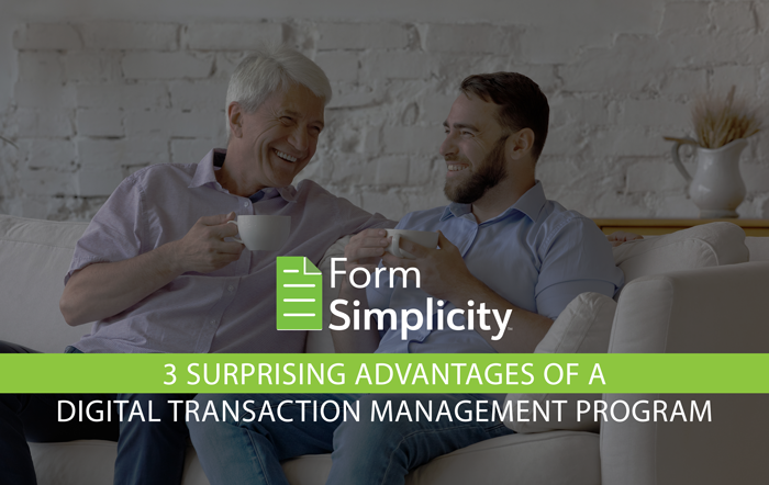 3 Advantages of a Transaction Management Program. Two adults talking on a couch.